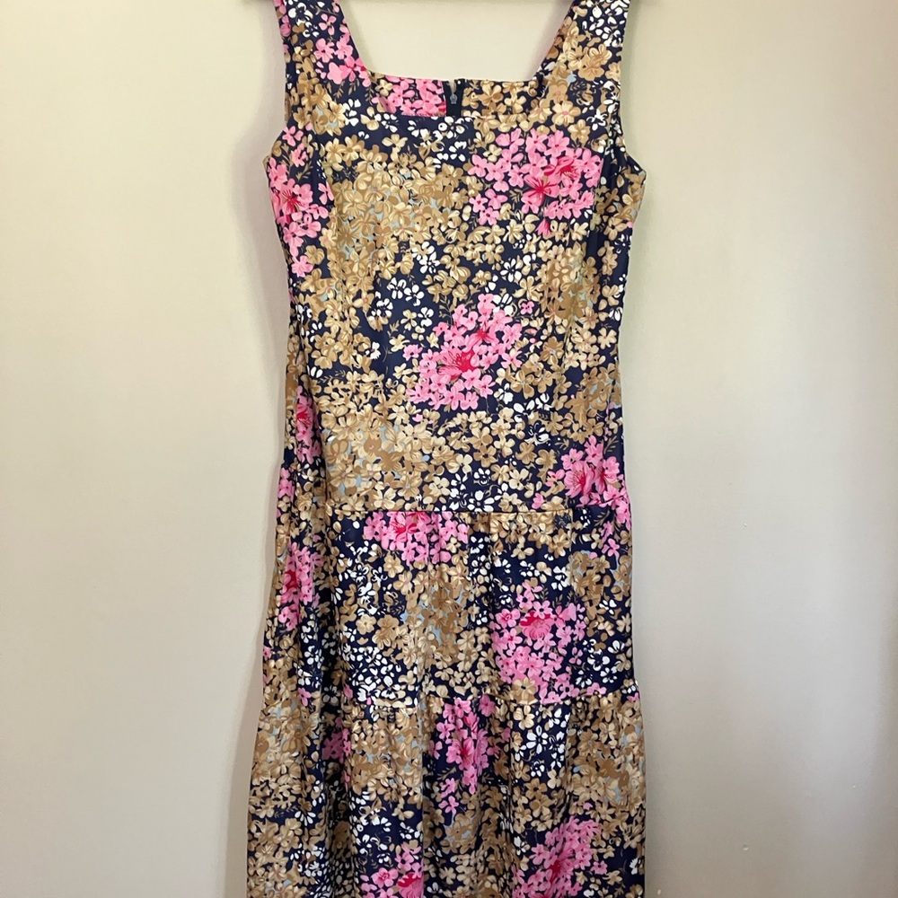 Vintage dress 70s 80s D’Allairds floral print square neck women’s size large - Picture 5 of 16